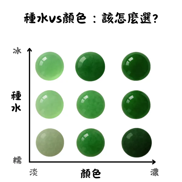 翡翠種水與顏色對比圖表