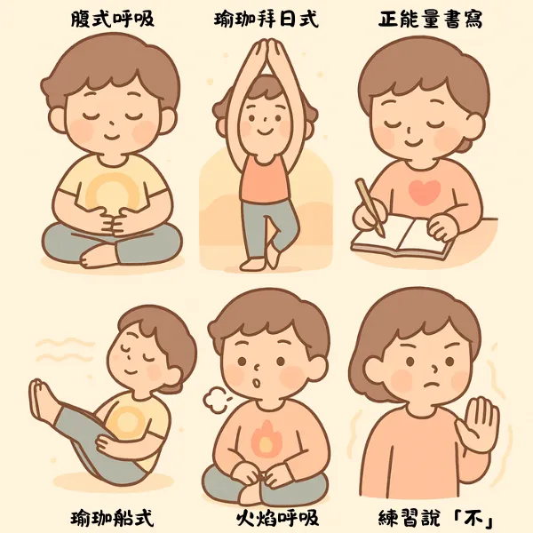 太陽輪六大練習方法：腹式呼吸、瑜伽體式、書寫練習等全面平衡法